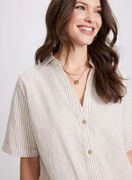 Stripe Button-Down Blouse