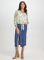 Blouse florale en chiffon