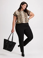 Snake Print Top & Slim Leg Pants