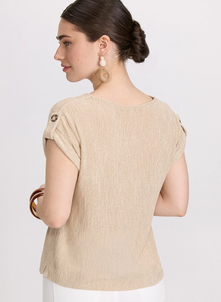 Knit Rolled Sleeve Top