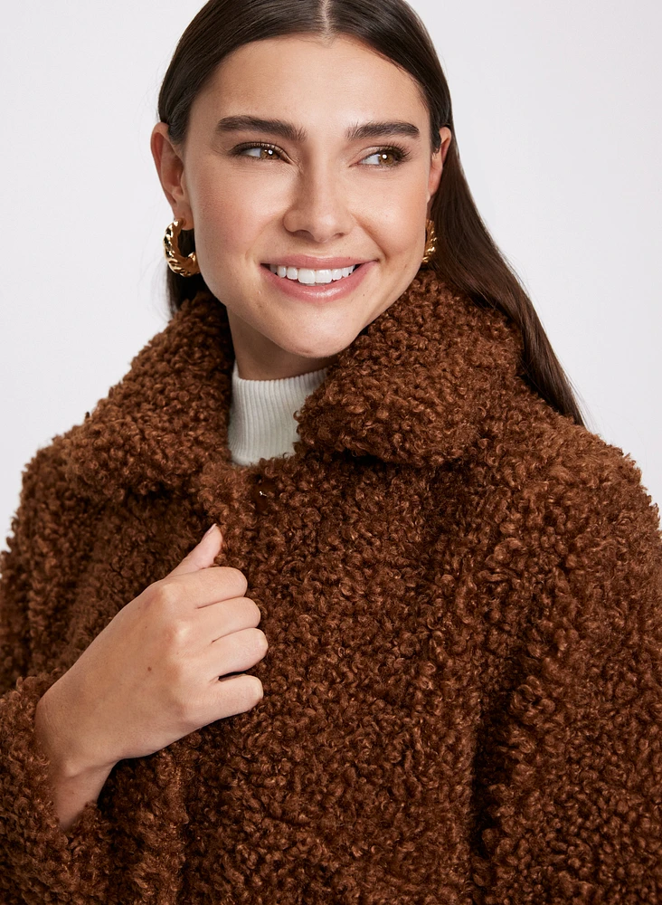 Manteau en tissu moutonné