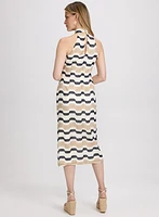 Robe en crochet à rayures zig-zag