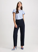 Flutter Sleeve Tee & Straight Leg Pants