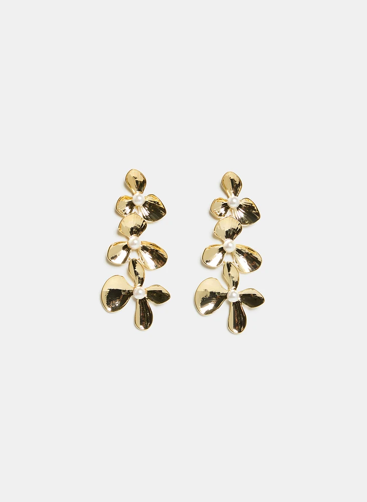 Boucles d'oreilles pendantes florales