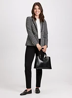 Houndstooth Print Blazer & Slim Leg Pants