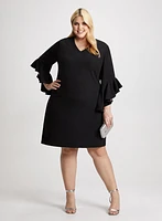 Ruffled Bell Sleeve Dress