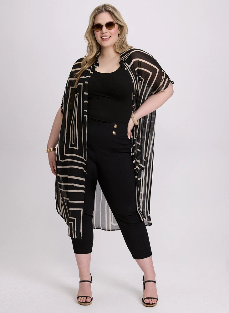 Joseph Ribkoff - Geometric Button-Down Tunic