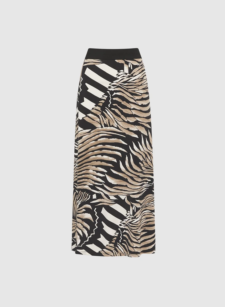 Jupe maxi à motif abstrait