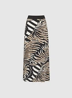 Jupe maxi à motif abstrait
