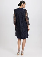 Lace Jacket & Crepe Dress Set