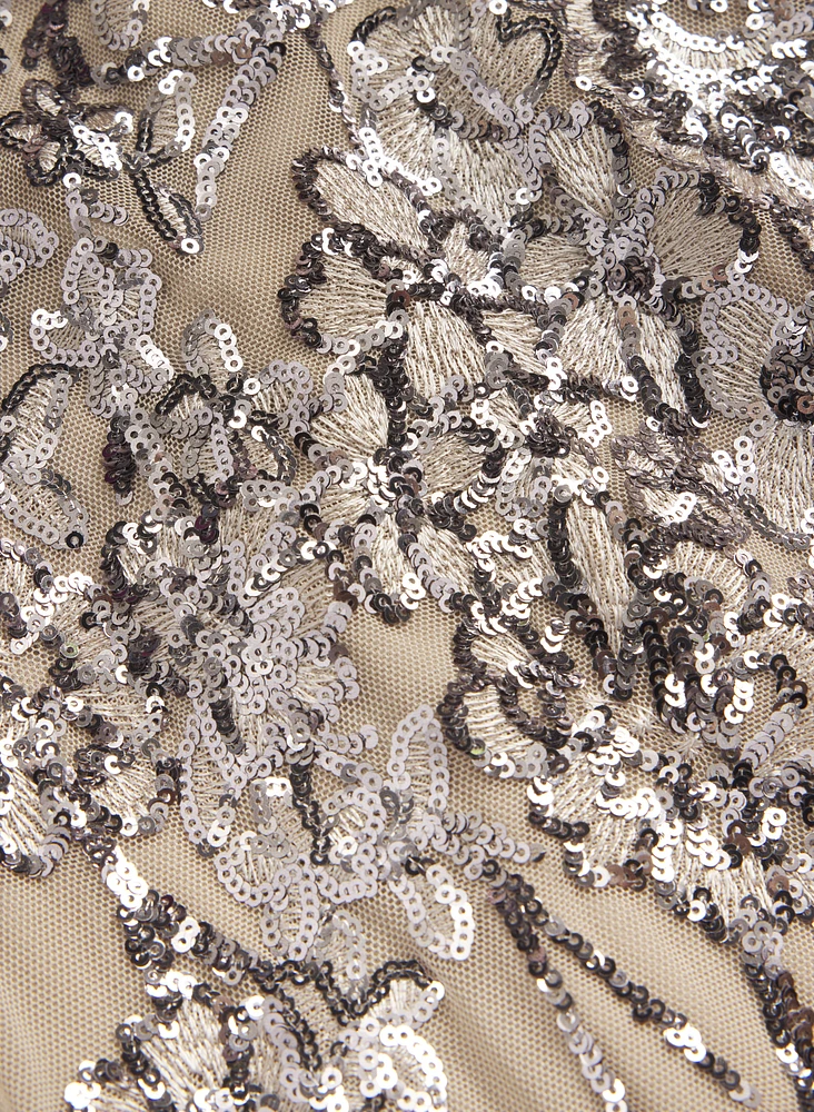 Robe à motif floral en paillettes