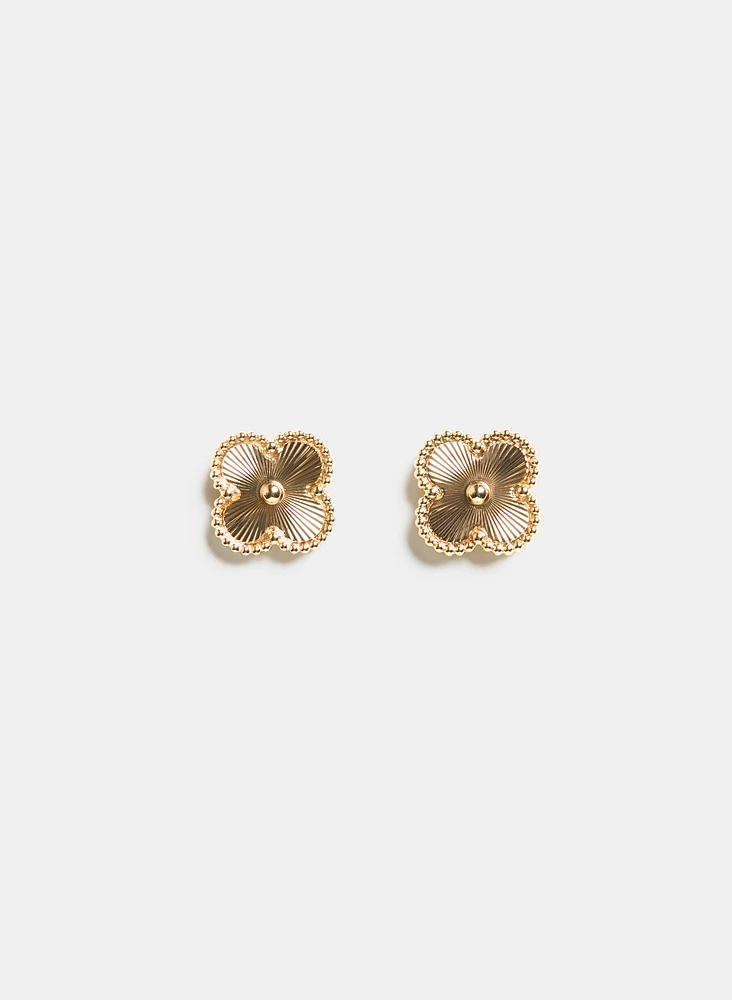 Textured Clover Earrings