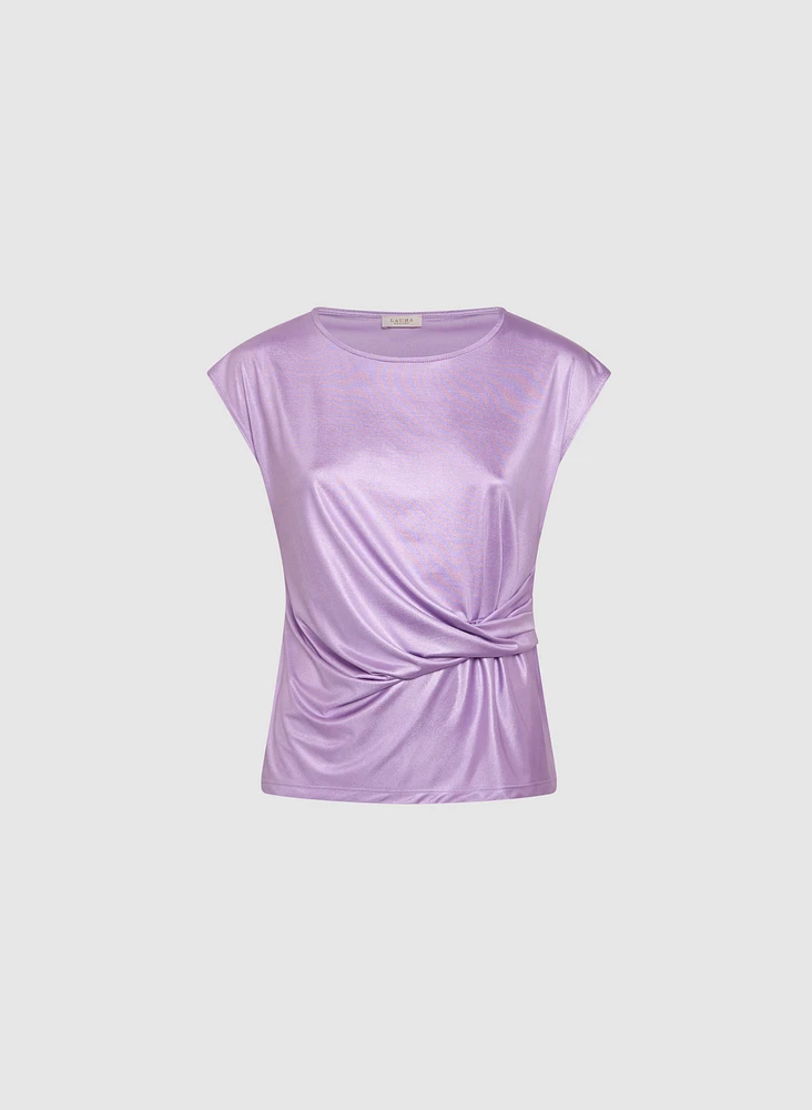 Metallic Cap Sleeve Top