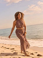 Robe encolure licou à pois