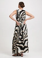 Robe maxi à imprimé zèbre