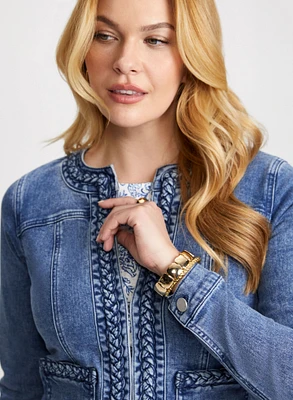 Braid Trim Denim Jacket