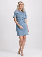 Robe en denim boutonnée