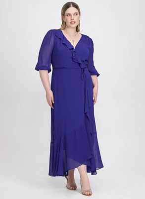 Robe en chiffon à effet portefeuille