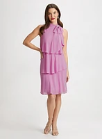 Tie-Neck Tiered Dress