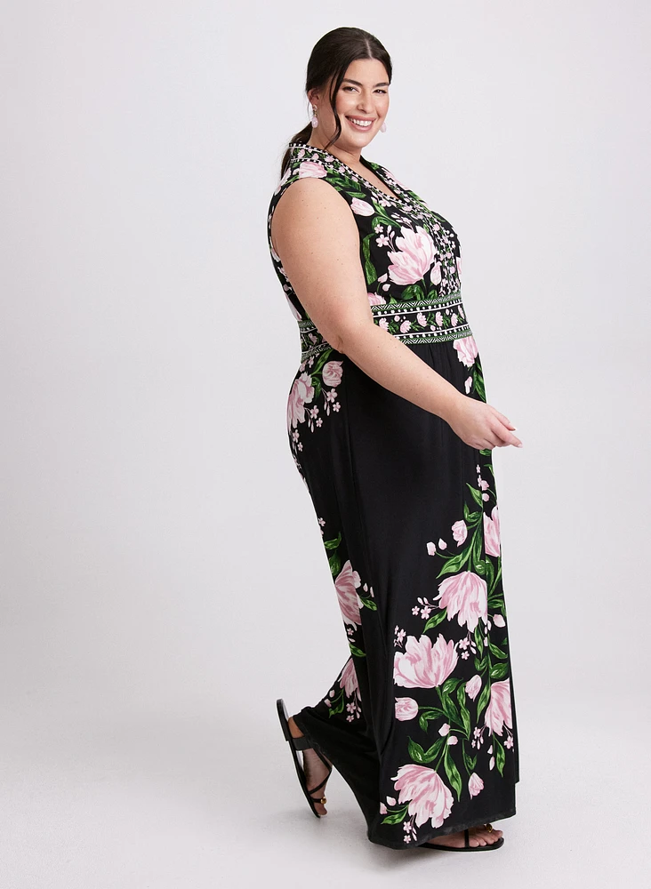 Robe maxi à motif floral