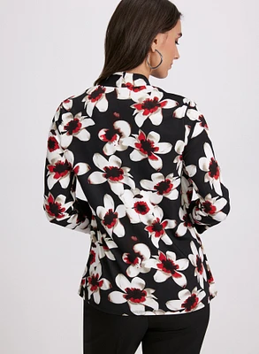 Haut à illusion de veste florale