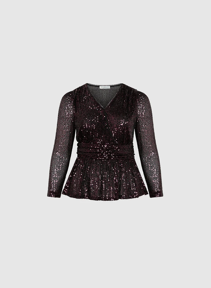 Melanie Lyne - Crossover Sequin Top