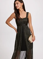 Glitter Detail Sweetheart Neck Dress