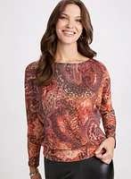 Mixed Paisley Print Top