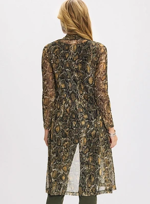 Snake Print Mesh Cover-Up