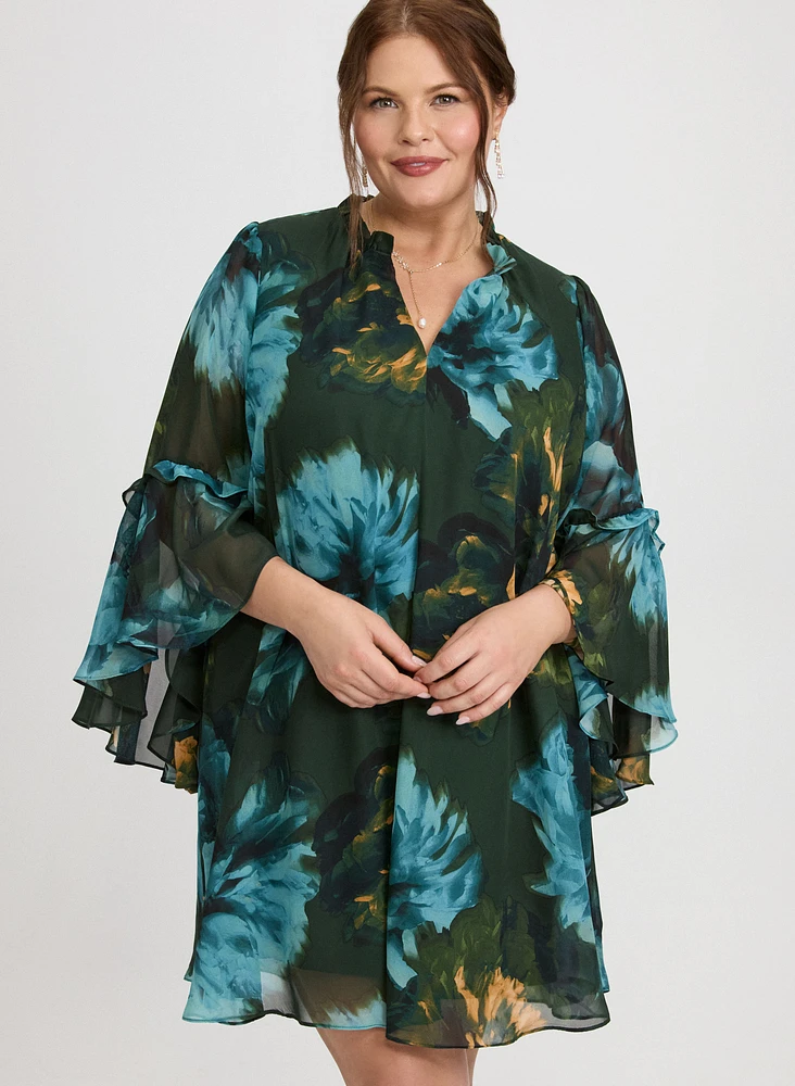 Robe en chiffon florale