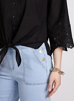 Embroidered Sleeve Blouse