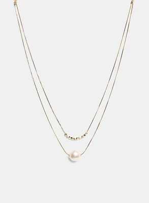 Double Row Pearl Insert Necklace