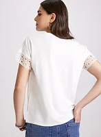 Eyelet Trim T-Shirt