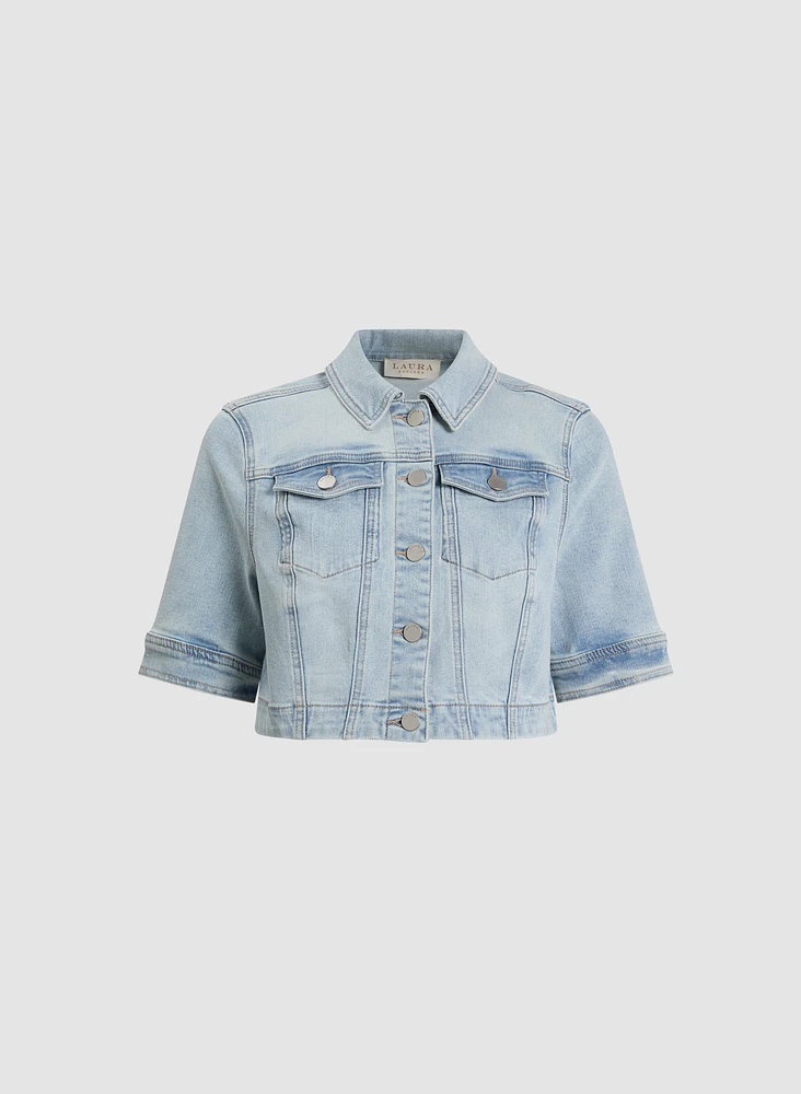 Veste écourtée en denim