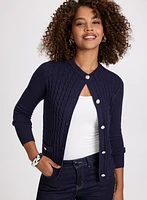 Cable Knit Button Cardigan