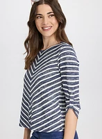 Stripe 3/4 Sleeve Top