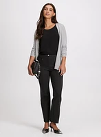 Pearl Detail Cardigan & Straight-Leg Pants