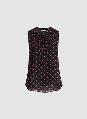 Sleeveless Polka Dot Blouse