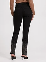 Rhinestone Detail Slim Leg Jeans