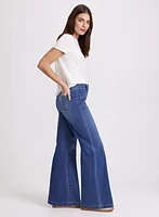 Patch Pocket Wide-Leg Jeans