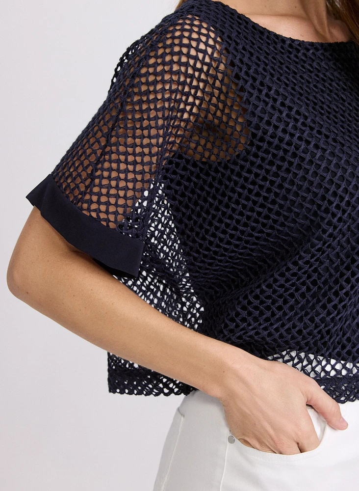 Short Sleeve Crochet Top
