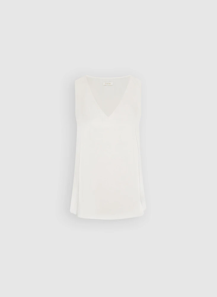 Blouse sans manches en satin