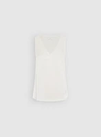Blouse sans manches en satin