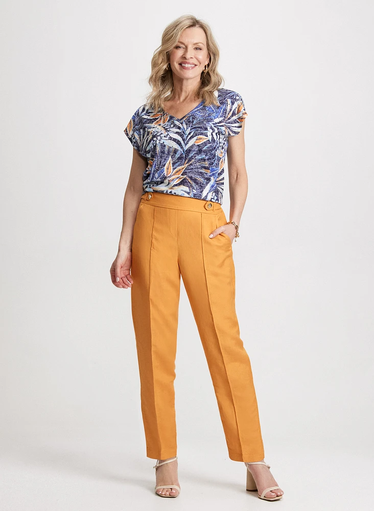 Tropical Burnout T-Shirt & Linen Pants