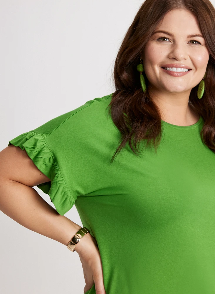 Ruffled Sleeve T-Shirt