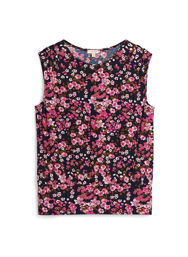 Sleeveless Floral Print Top