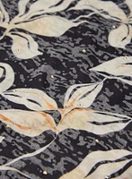 T-shirt floral à bordures unies