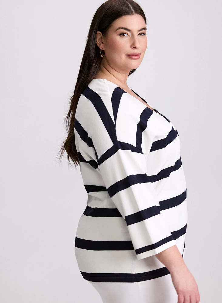 Joseph Ribkoff - Contrast Stripe Sweater