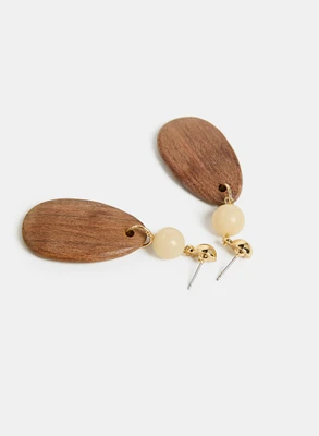 Wood Teardrop Earrings