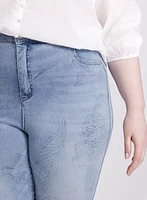 Sketch Floral Straight-Leg Jeans